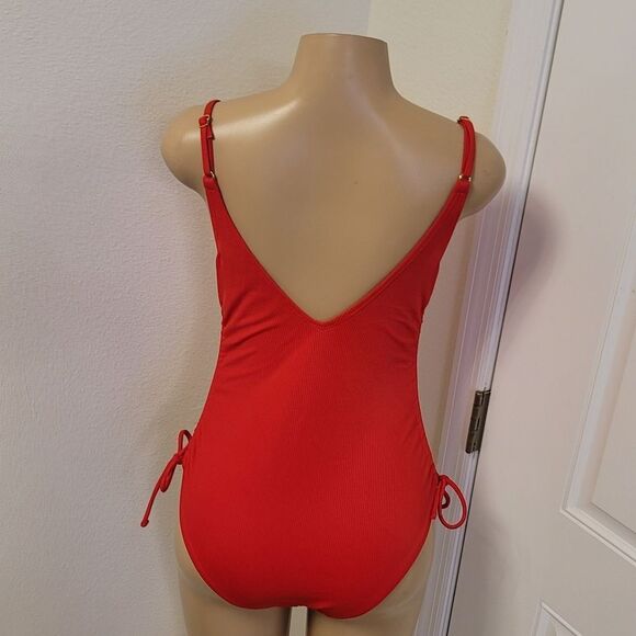 BRAND NEW TIME AND TRU ONE PIECE WOMEN'S DRAWING TIE SIDE TUMMY CONTROL SWIMSUIT - Picture 6 of 15